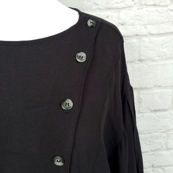 Free People Black Asymmetric Button Front Tunic Size XS - Picture 5 of 8